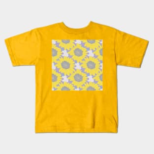 Yellow Daisy Floral Pattern Kids T-Shirt